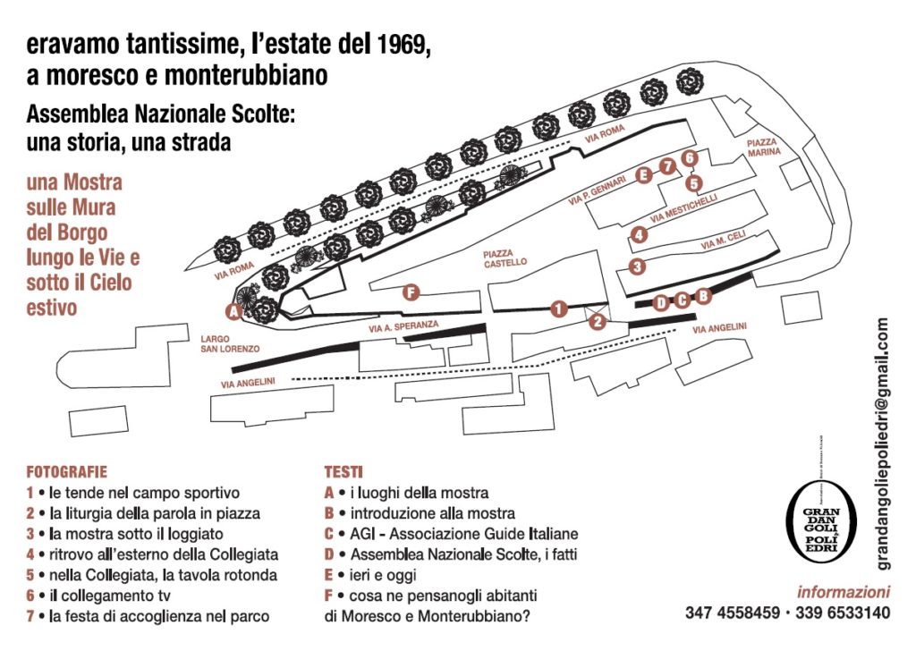 Percorso della mostra fotografica di Romano Folicaldi allestita a Moresco “sulle mura del borgo, lungo le vie e sotto il cielo aperto”, dal 1 al 31 Agosto 2020,