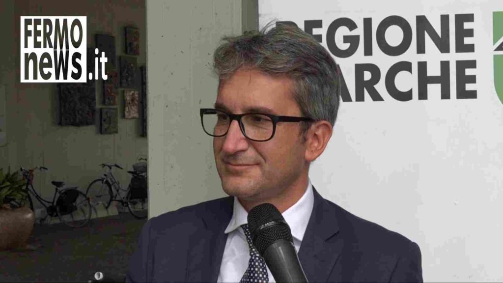 L'assessore alle Infrastrutture Regione Marche, Francesco Baldelli. al temine del tavolo di lavoro con Autostrade Spa