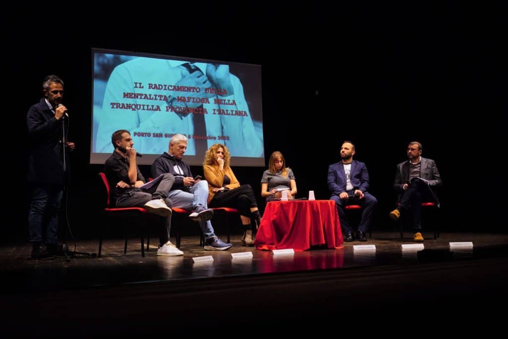 Valerio Vesrpini Sindaco di Porto San Giorgio al Convegno sulla Mentalità Mafiosa del 6 Novembre 2022
